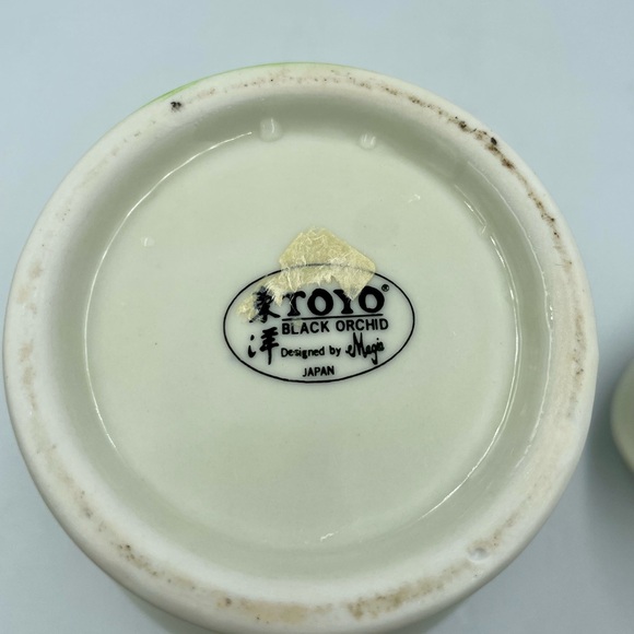 Toyo Vintage Ginger Jar Black Orchid Japanese Ceramic Vase With Lid Japan - Picture 9 of 10